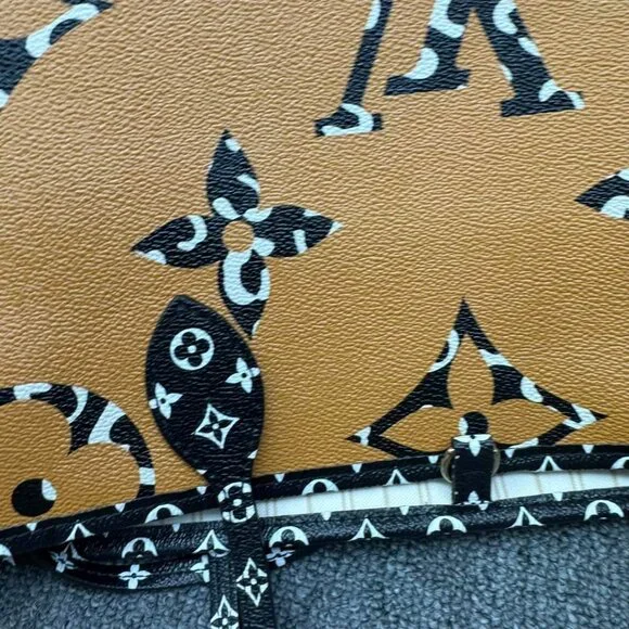 100% Authentic Louis Vuitton Neverfull W/Pouch Leather Tote Bag - Picture 6 of 16